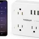 Smart Plug Outlet Extender Compatible with Alexa Google Home, TESSAN WiFi Multi Plug with 3 Smart Outlets 3 USB Ports, Wall Surge Protector Power Strip 900J for Indoor, Voice and Smartlife Control (White-Grey)