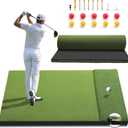 Fanshaw Premium Dual-Turf Golf Mat 5x4/6x4ft 40-50mm Thickened for Practice | Golf Hitting Mat: Tee, Fairway & Rough Turf for Driving & Chipping, Indoor & Outdoor Backyard&Simulator Training, 5 x 4 ft - 1.93"