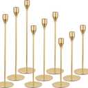joybest Candle Holder Set of 9 Gold Candlestick Holders for Taper Candles, Taper Candle Holders Fits 3/4 Inch Candle for Wedding, Party, Anniversary or Home Decor