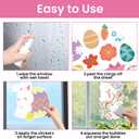 3 x 9 Sheets Easter Window Clings for Glass Windows, Cute Eggs Bunny Flower Window Stickers Decal for Home Office School Spring Decoration (Easter)