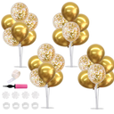 TONIFUL 4 Set Gold Balloon Centerpieces for Tables,Gold Birthday Party Decorations,Table Centerpieces for 50th Birthday Anniversary Graduation Decorations 2026 New Year Prom Retirement Wedding