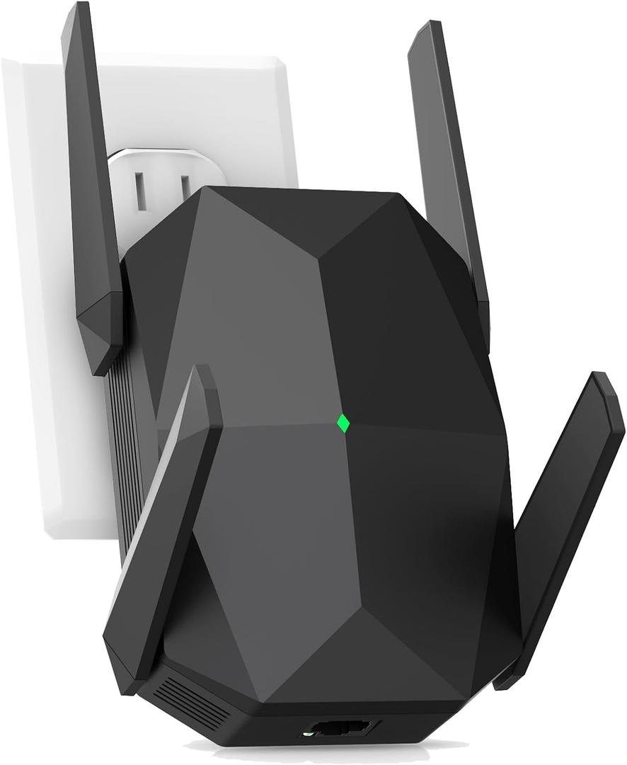 WiFi Extender, 2026 20X AX3000 WiFi Extender Signal Booster for Home Up to 18999 sq.ft and 150+ Devices, Wireless Repeater with Ethernet Port, 1-Tap Setup (Black)