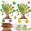 Pajean 60 Set Spring Craft Kits, Flower Leaf Butterfly DIY Spring Tree Art Craft Hanging Ornaments Party Favors Decorations for Home Party Family Activities Supplies
