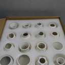 Yaomiao 16 Set White Ceramic Bud Vase Bulk 5 Inch Boho Small Pampas Grass Flower Vase for Wedding Table Centerpieces Decoration Boho Home Decor DIY Gift, 8 Styles (Classic)