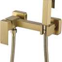 BARROCK Handheld Bidet Sprayer for Toilet Hot and Cold Water, Stainless Steel Warm Water Square Bidet Spray Attachment Set for Muslim Shower, Feminine Hygiene, Pets and Baby Diaper Wash, Brushed Gold