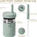 Fimibuke Toddler Cups Spill Proof, 8 OZ Sippy Cups for Kids Girl Boy, Leak Proof Stainless Steel Tumbler with Lid, Silicone Straw & Sleeve, BPA Free Dishwasher Safe Water Bottle Snack Container 2 Pack