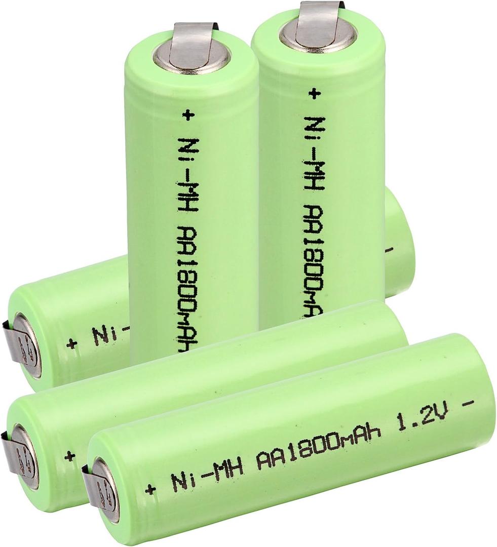 Windmax 5 x NiMH 1.2v AA 1800 mAh Electric Shaver Rechargeable Battery With Solder Tabs