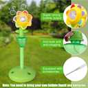 Palksky Bubble Machine for Kids Toddlers, Flower Bubble Maker with Lights for Parties, Rechargeable Automatic Bubbles Blower Machine for Outdoor Wedding Birthday Party