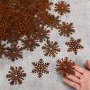 50 Pcs Christmas Rusty Snowflakes Metal Snowflake Decorations for Christmas Metal Snowflakes Ornaments for Winter Indoor Outdoor Xmas Tree Window Room Decorations (Delicate)