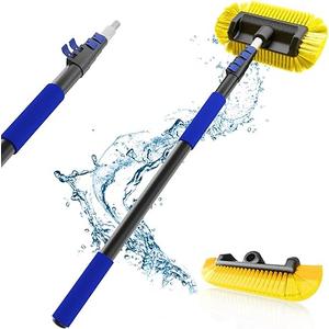 18Ft Reach Car Wash Brush with Long Handle, Car Cleaning Brush 12-Inch Soft Bristles, 3-12Foot Aluminium Telescoping Pole for Scratch-Free Cleaning RV, Car, Boats, Truck, Floors, Solar Panels