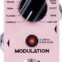 AITONE Modulation Pedal for Electric Guitar with Chorus Flanger Tremolo Phaser Vibrato Multi Digital Guitar Pedals 11 Modulation Modes (AT-03) (Light pink)