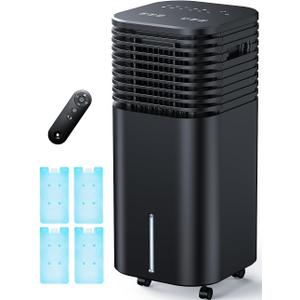 4-IN-1 Portable Air Conditioners, Evaporative Air Cooler w/4 Modes & 3 Speeds, 15H Timer for Smart Auto-off, 2-Gal Tank for 20H Cooling,17FT Remote,No Hose Needed,120Oscillating Swamp Cooler