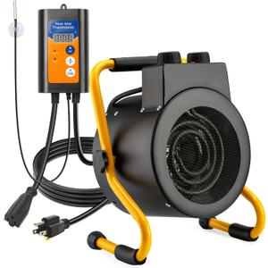 Greenhouse Heater with Digital Thermostat Controller, 1500W Green House Heater for PlantsElectric Grow Tent Heaters, Fast Heating with Overheat Protection, Space Heater for Flower Room, BK