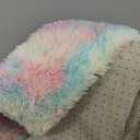 FJZFING Rainbow Round Rug Ultra-Soft Plush Modern 6x6 Circle Area Rug for Kid's Bedroom, Fluffy Shag Circular Rug for Nursery Room, Non-Slip Home Decor Colorful Carpet for Teen's Room