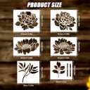 4 x 6pcs Garden Fence Large Flower Stencils on Wood, Wall Stencils Sunflower Paint Template Floral Drawing Stencils for Wall Decoration Home Floor Decor