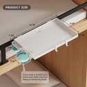 Magheo Bedside Shelf Foldable, Metal Clip-On Bed Shelf for Top Bunk Heavy Duty Bed Side Table Tray for College Dorm Essentials, Loft Nightstand Organizer Tray with Removable Cup & Phone Holder(White)