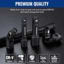 WORKPRO 18-Piece Impact Socket Extension Set, Includes Socket Adapters, Ratchet Extension Set, Socket Extension Bar, Swivel Universal Joints and Impact Coupler, 1/4", 3/8" & 1/2" Drive