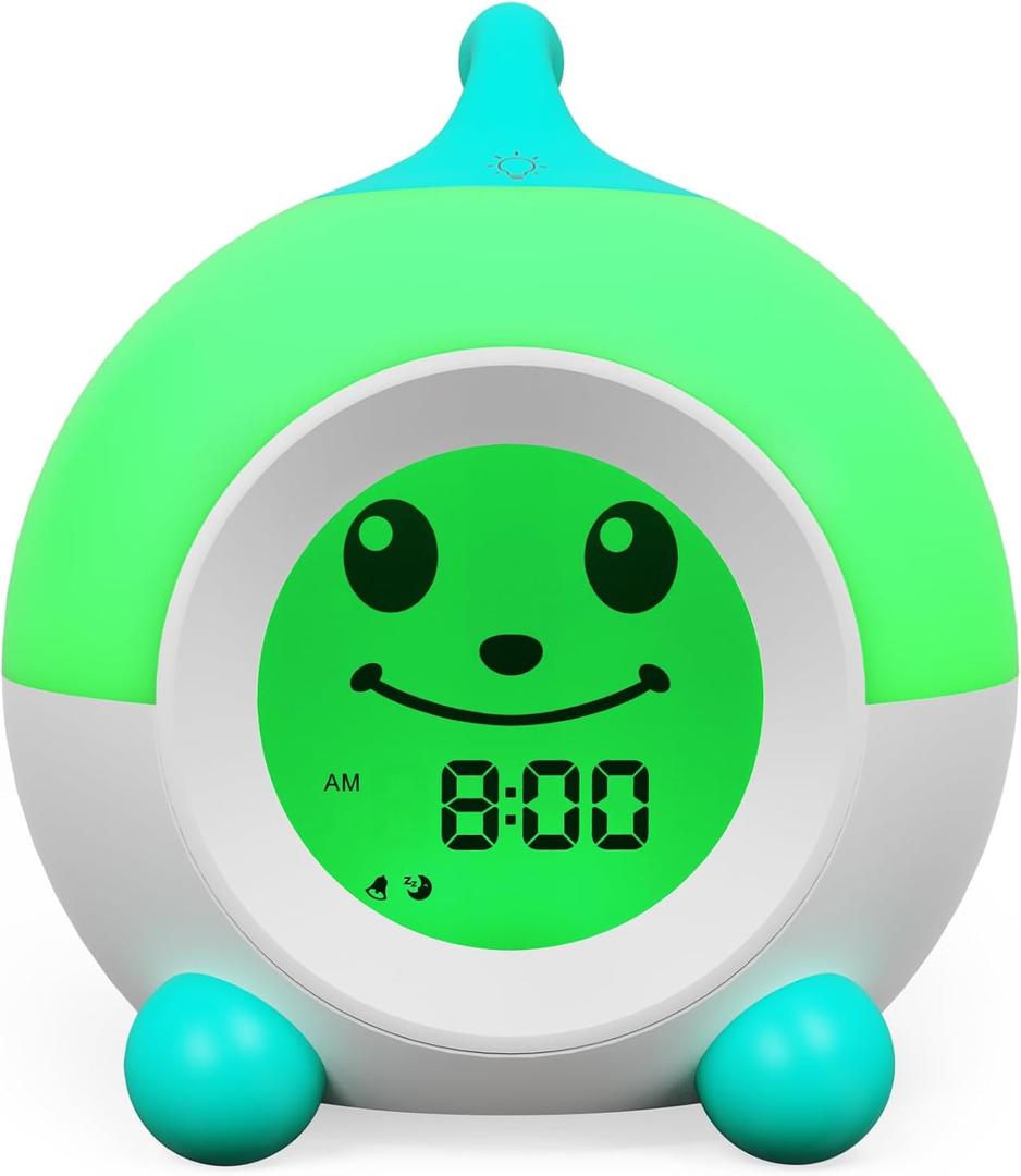 iHoo Ok to Wake Kids Alarm Clock, Toddler Sleep Training Clock with Touch Night Light, Nap Timer Gift for 2-9 Years Girls Boys (Green)