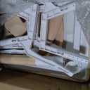 Children's Table and Chair Set Suitable for Boys and Girls Age 2-12 Height Adjustable Table top Can be Painted with 6 Seats Suitable for Family Learning Daily use (Wood Color)