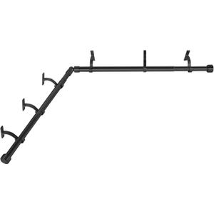 Black Corner Window Curtain Rods with Aluminum End Cap Finials and Brackets,1 Inch Diameter Bay Window Curtain Rods,2 Sided 36-72 Inch Adjustable Drapery Rod