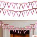 2 x 13ft Velvet Bow Garland with String Lights Velvet Bow Garland Banner Valentines Galentines Indoor Decor for Wedding Holiday Party Wall Home Front Door(Pink)
