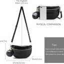 Crossbody Bags for Women Fashion Sling Purse Shoulder Bag Fanny Pack Leather Causal Chest Bum Bag Cross Body Purse (Black)