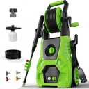 DECOKTOOL 5000PSI PowerWasher with 4 Quick Connect Nozzles, Foam Cannon for Car, Lane, Patio Cleaning, Hydro Jet Pressure Hose Water Wand for Gutter Patio Car Garden Window, Green