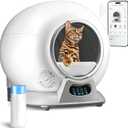 PetCove Self Cleaning Litter Box with Auto Safety Sensors for Multiple Cats - Automatic Cat Litter Box Self-Cleaning - Covered Odor Removal with APP Control - Compatible On All WiFi - Electric Robot, White
