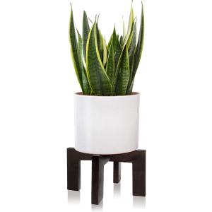 Gendral Forwepup Plant Stand Indoor Outdoor, Mid Century Plant Stand for Indoor Plants, Wood Modern Plant Holder Rattan Flower Plant stool, Low Short Boho Rustic Planter Stand, Fit 5-15 Inch Pot