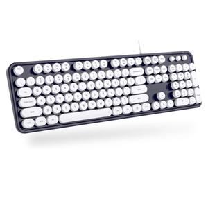 Wired Keyboard, 104 Keys Full-Sized Typewriter Keyboards, USB Plug and Play Office Keyboard with Number Pad, Caps Indicators, Foldable Stands for Windows, PC, Laptop, Desktop (Black)