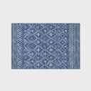 EVERGRACE Moroccan Area Rug 8x10, Soft Fuzzy Boho Faux Wool Rugs Washable Anti Slip Large Carpet Rug for Entryway Bedroom Living Room Hallway Kitchen Dining Room and Laundry Room, Blue