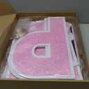 Yerliker 16 Pcs Happy Birthday Yard Signs with Stakes, 32.8 ft LED Lights, 42 Pcs Number Stickers, 13.4 Inch Letters Signs for Birthday Party Supplies Yard Lawn Outdoor Decoration (Pink)