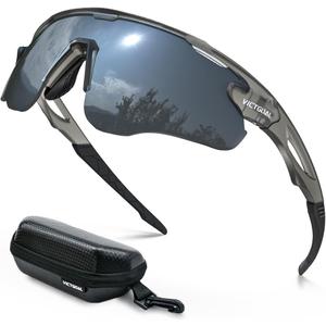 VICTGOAL Cycling Glasses for Men Women with Polarized Lenses UV Protection Cycling Sunglasses TR90 Frame for MTB Bike Glasses