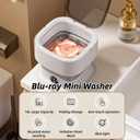 Portable Washing Machine 10L Mini Washer with Spin Dryer Foldable for Baby Clothes Underwear Compact Laundry Travel RV Camping Dorm Apartment Gray