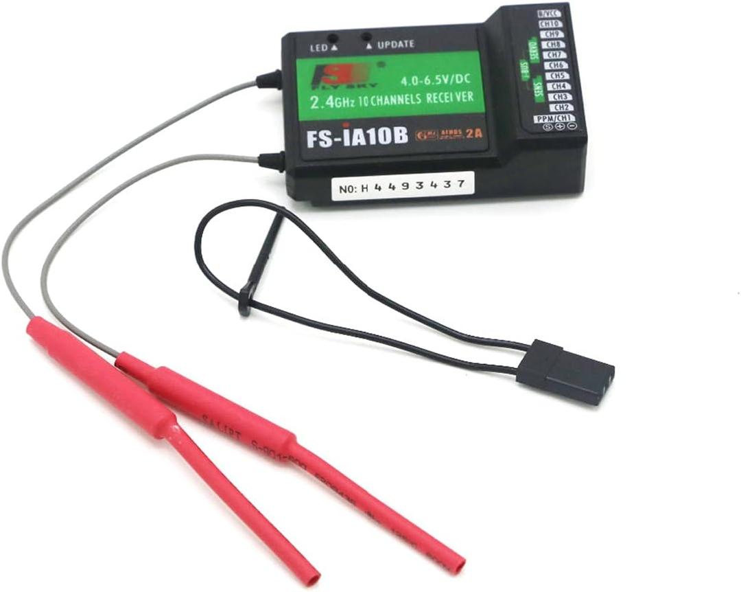 FLYSKY FS-iA10B Receiver 2.4G 10Channel PWM Output with PPM Compatible for FS I6 I10 I6S I6X Transmitter (iA10B)