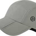 Running Hat Foldable Brim Quick Dry Baseball Cap for Men Women, Light grey