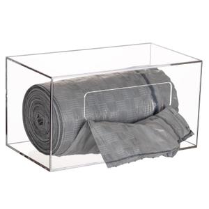 Trash Bag Dispenser Roll Holder, Wall Mount Acrylic Garbage Bag Dispenser Roll Holder for Kitchen Cabinet, Trash Can Liners Organizer for Under Sink, Clear (Standard)