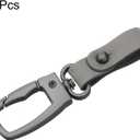 HARFINGTON Car Keychain Clip Leather Key Chain Ring Key Holder Organizer for Men (Grey)