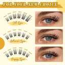 Eyelash Clusters 10-18mm Wispy Eyelash Clusters D Curl DIY Cluster Lash Extension Kit Individual Lashes Kit With Bond & Seal, Glue Remover, Tweezers(LF03 Lashes Set)