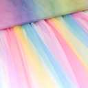 HAVII 63"  4yards Rainbow Gradient Sheer Tulle Fabric for Tutu Skirt Sewing DIY Crafts Birthday Party Table Decor