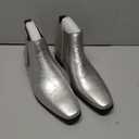 Men's Patent Leather Low Chunky Heel Chelsea Boots Fashion High Gloss Slip-on Business Dress Oxford Boots for Wedding Prom Party Business Work, 8