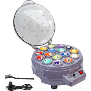 Automatic Pool Ball Cleaning Machine  110V Electric Billiard Ball Washer for 16 American Pool Balls (2 1/4")  Durable Quiet Design