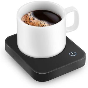 VOBAGA Coffee Mug Warmer for Desk with Auto Shut Off & 3-Temp Settings, Coffee Cup Warmer with Smart Safety Alert Home Office Accessory, Perfect for Coffee, Tea, Milk (Mug for Display) (Black)
