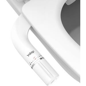 Ultra-Slim Bidet Attachment for Toilet - Dual Nozzle (Feminine & Posterior Wash) | Lead-Free Stainless Steel Valve | Non-Electric Adjustable Water Pressure | 2.48" Slim Fit Standard Toilets