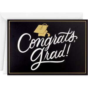 Hallmark Boxed Graduation Cards, Congrats Grad (40 Cards with Envelopes) Black, White and Gold