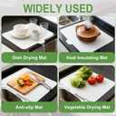 Silicone Drying Mat, 23"X17" With Built-in Drain Lip,Heat-Resistant,Eco-friendly,Hygienic Drying Pad,Leak-Proof and Non-Slip,Silicone Dish Drying Mat for Kitchen Counter or SinkWhite 23X17
