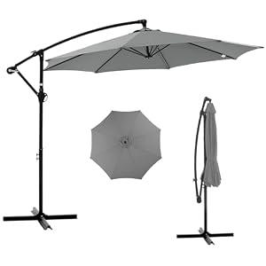 NEWBULIG 10FT Patio Umbrella, Cantilever Umbrella, UV Protection | Outdoor Patio Table Umbrella, Fade Resistant Fabric, Easy Tilt Adjustment for Pool, Deck, Garden, Backyard, Gray 