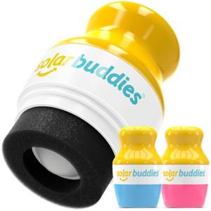 Solar Buddies Sunscreen Applicator - Blue & Pink Duo - BPA-Free Refillable Roll on Sponge Sunscreen, Suncream & Lotion Applicator For Kids, Adults & Families - Holds 3.4fl oz, Perfect Size for Travel, 2 Pack, Blue, Pink