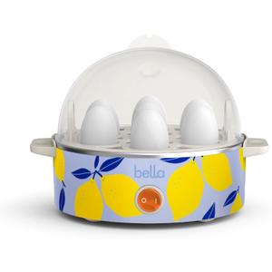 bella Electric Egg Cooker, 7 Eggs Capacity Tray, Single Stack, for Poached, Scrambled, Hard, Medium & Soft Boiled Eggs, Omelets and Steamed Dumplings, Auto Shutoff, 360 Watt, Blue Lemon Drop