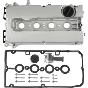 Aluminum Engine Valve Cover Kit with Gasket, Bolts, Oil Filler Cap Compatible with 2011-2016 Chevy Cruze, 2012-2018 Sonic, 2013-2020 Trax, 2009-2011 Aveo Aveo5 1.6L 1.8L Replace# 55558673 55564395